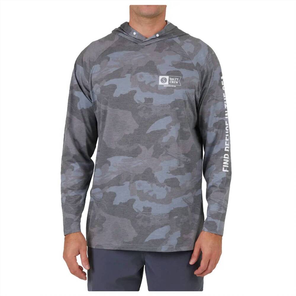 NEW SALTY CREW men's mariner hoodie in black camo